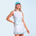Weave Stripe Muscle Sportovní tílko Dámy - bílá, tyrkysová