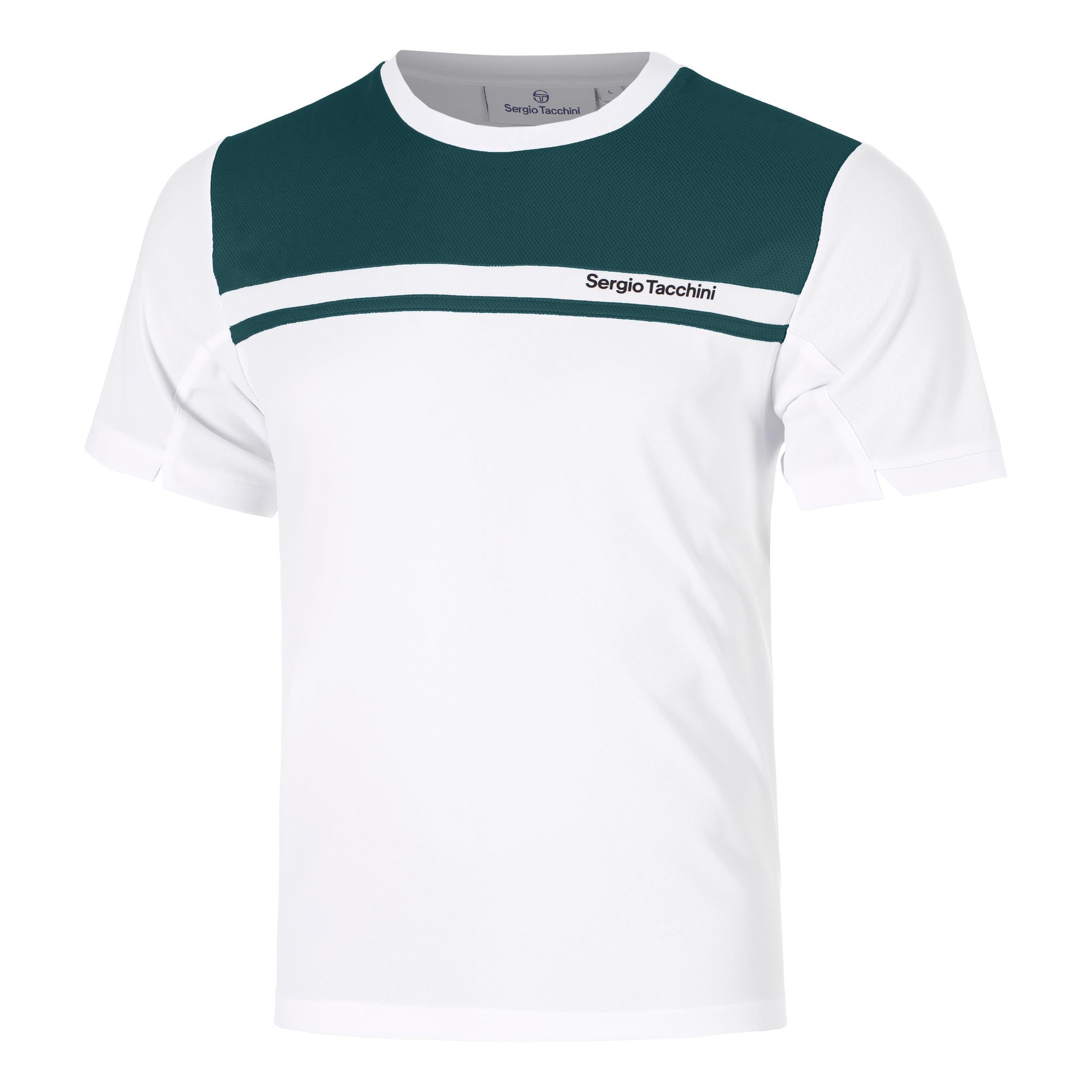 Sergio Tacchini Riflesso PL Tričko Muži - bílá, petrolejová