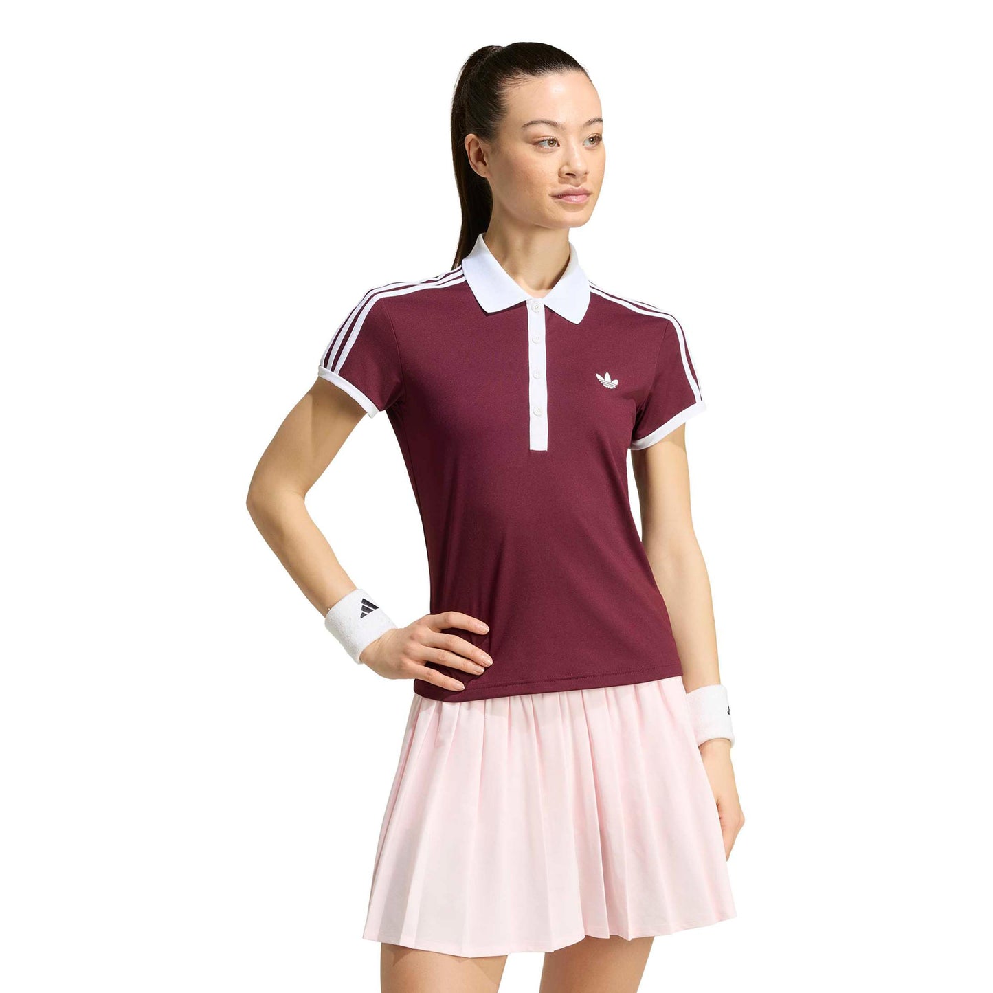 adidas Classics Pólo Dámy - červené víno, bílá