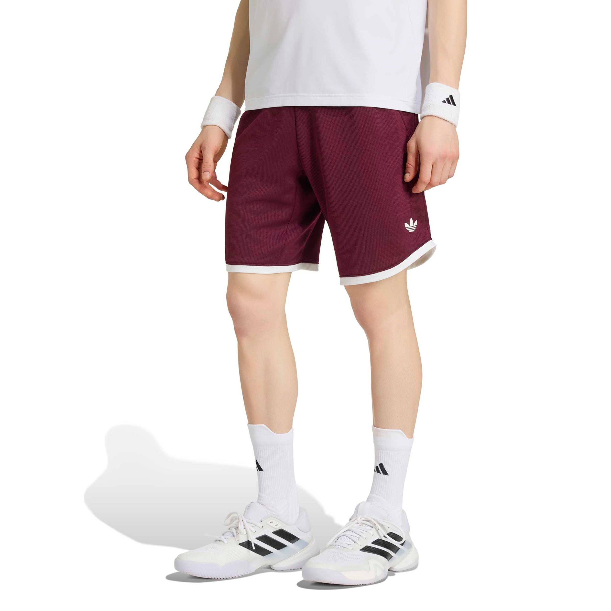 adidas Classics 9Inch Šortky Muži - červené víno, bílá