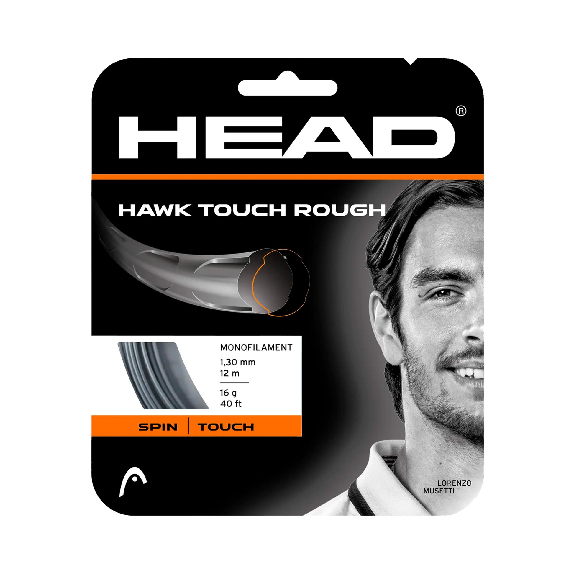 HEAD Hawk Touch Rough Výpletová sada 12m - černá
