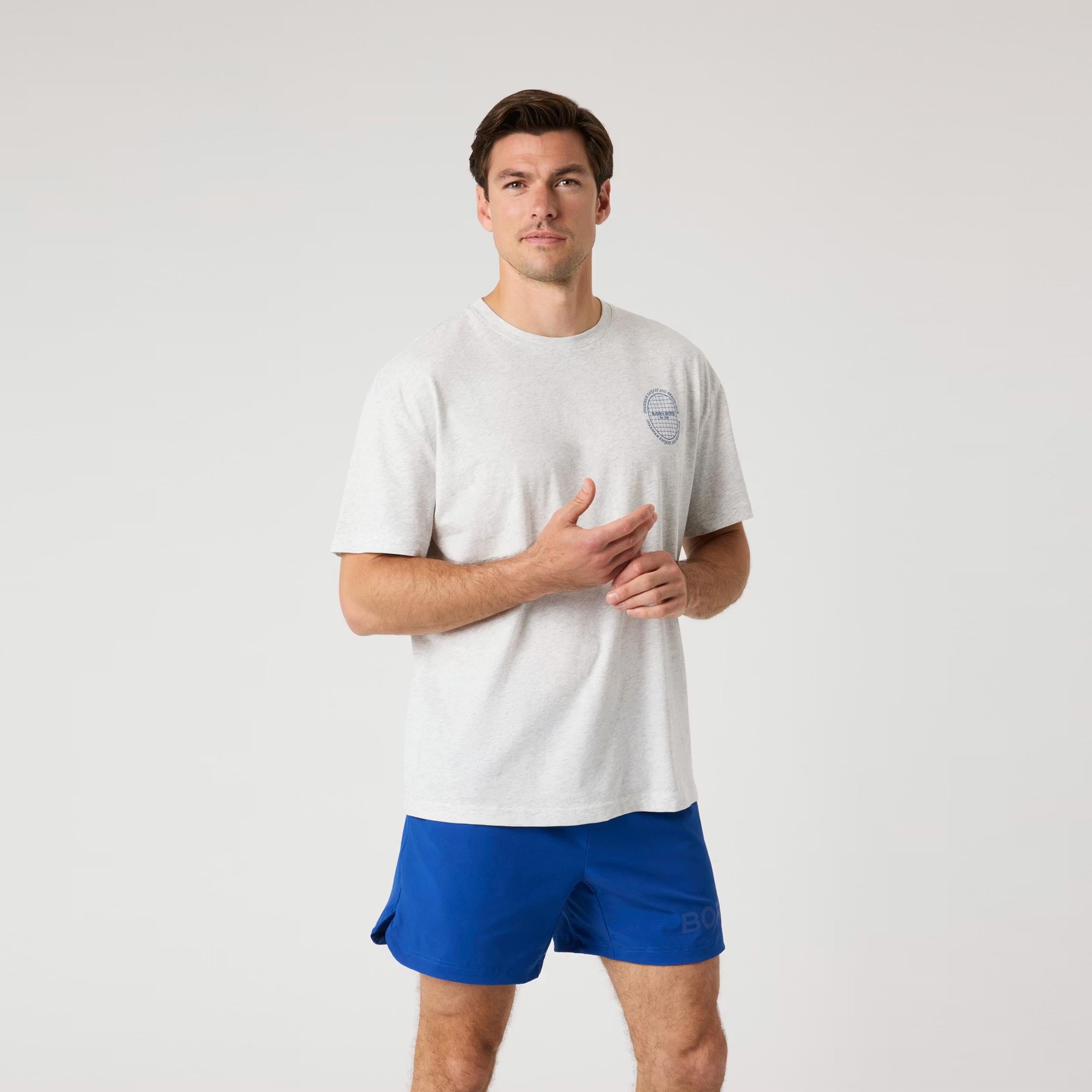 Björn Borg Ace Oversized Tričko Muži - světle šedá