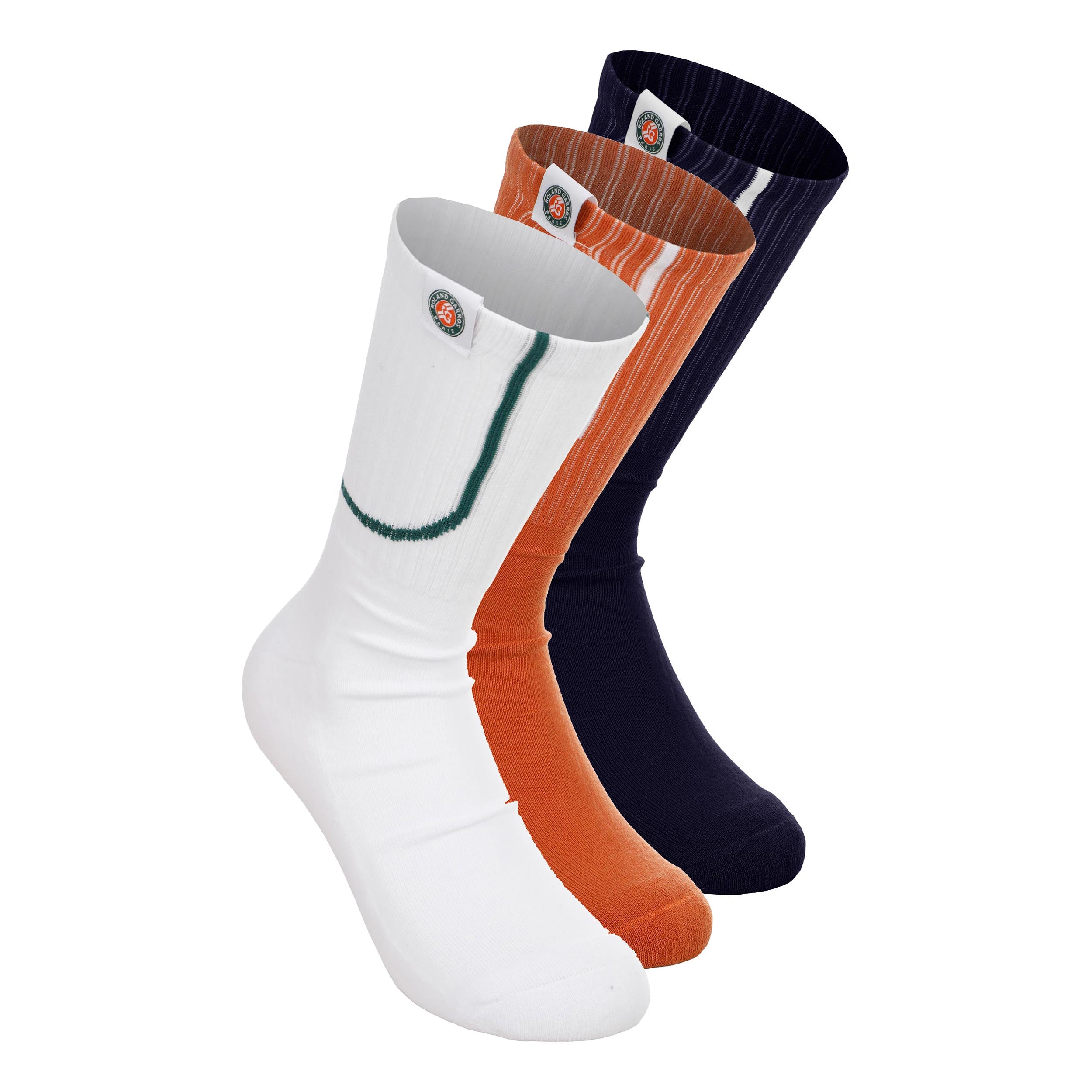 Roland Garros Tenisové ponožky 3ks v baleni Unisex - bílá, tmavě modrá