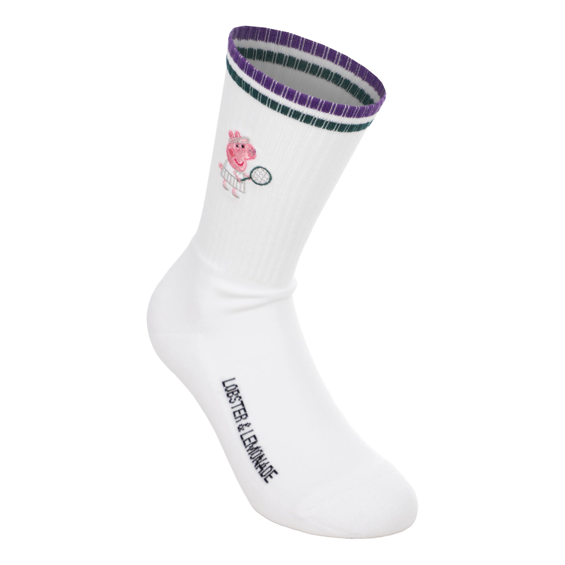 Lobster & Lemonade Peppa Pig Tennis – ’90 Sport Sportovní ponožky Unisex - bílá