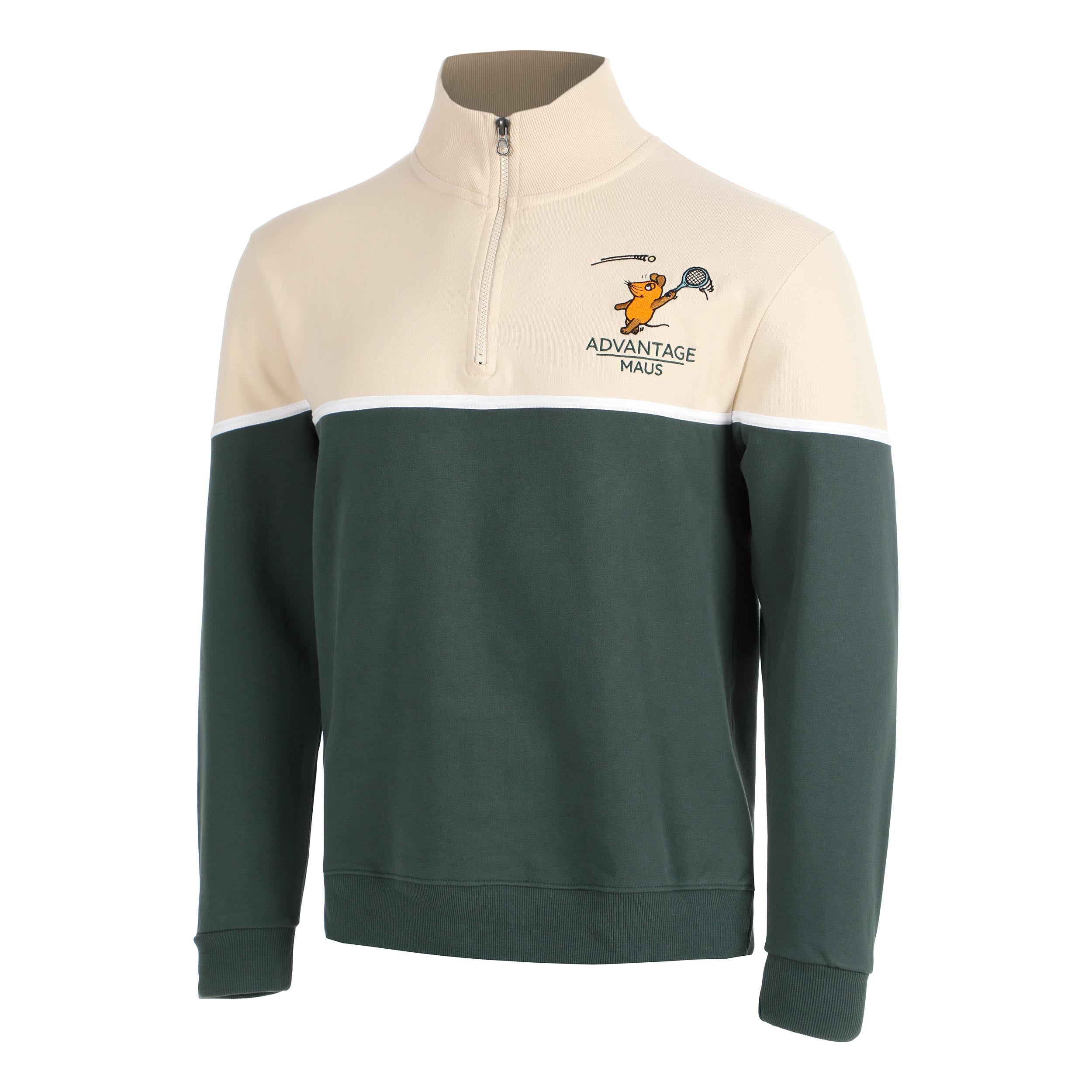 Lobster & Lemonade Maus Tennis Mikina Unisex - krémová, zelená