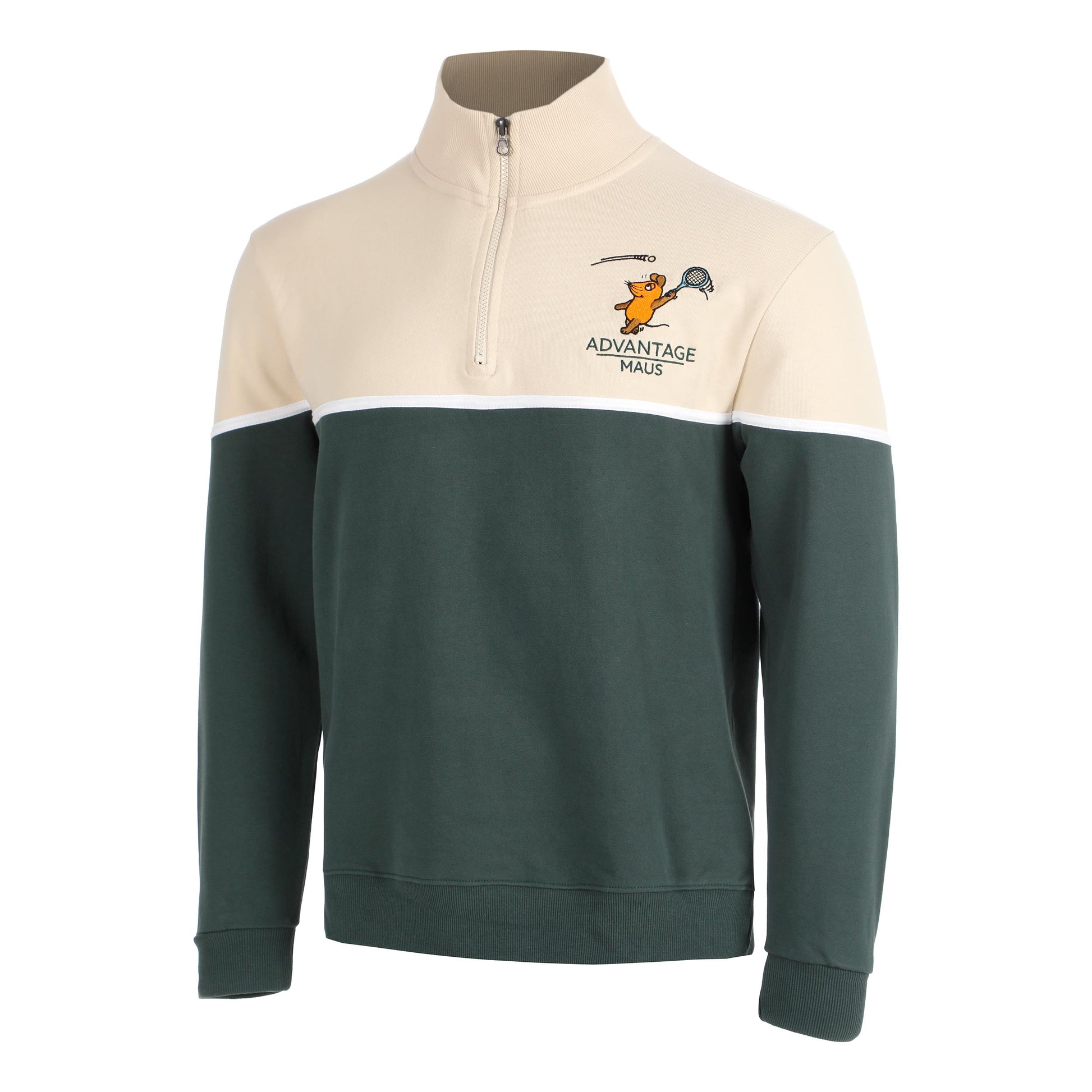 Lobster & Lemonade Maus Tennis Mikina Unisex - krémová, zelená