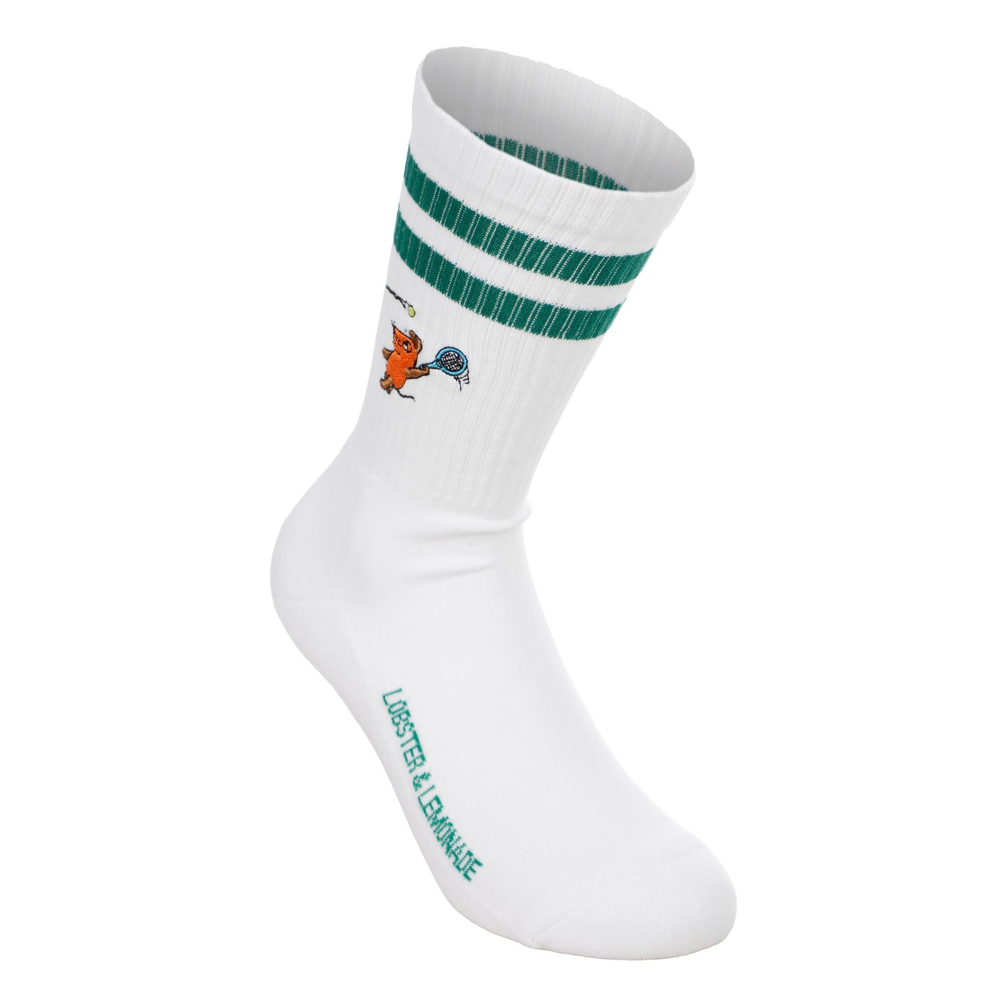 Lobster & Lemonade Maus Tennis Sportovní ponožky Unisex - bílá, zelená