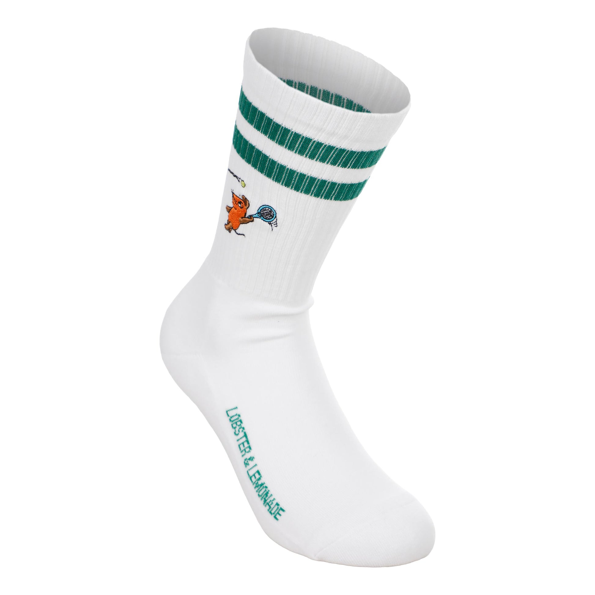 Lobster & Lemonade Maus Tennis Sportovní ponožky Unisex - bílá, zelená