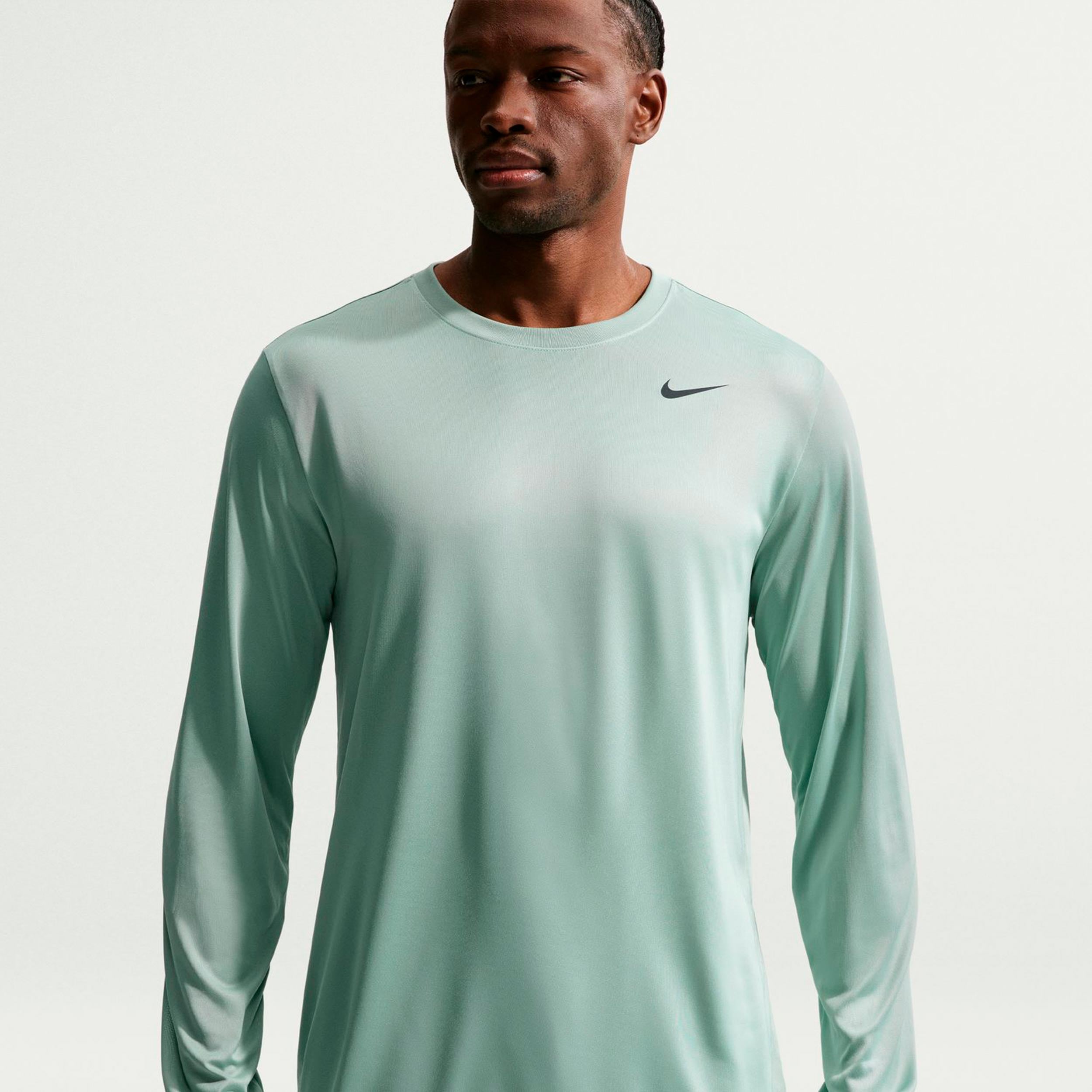 Nike Dri-Fit S dlouhým rukávem Muži - sivozelená, černá