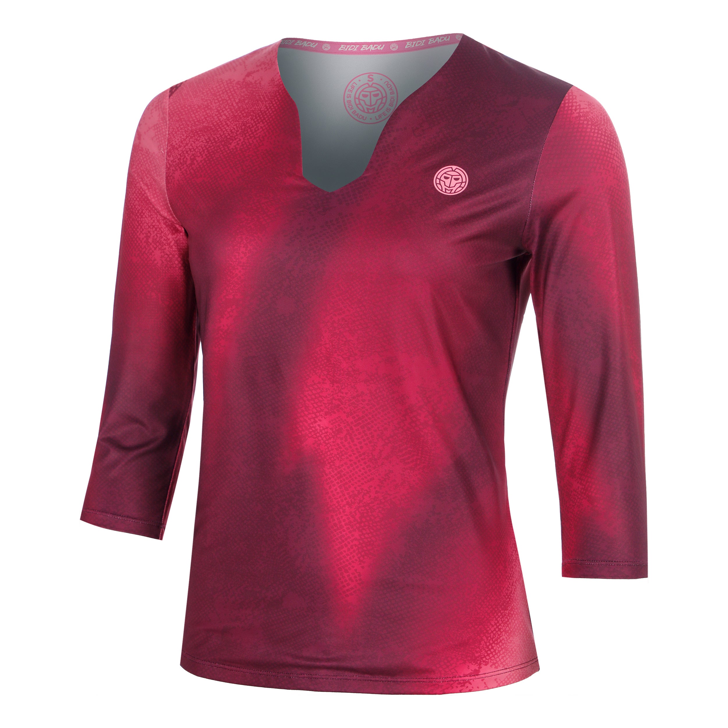 BIDI BADU Freeze Out V-Neck Printed  S dlouhým rukávem Dámy - tmavě červená