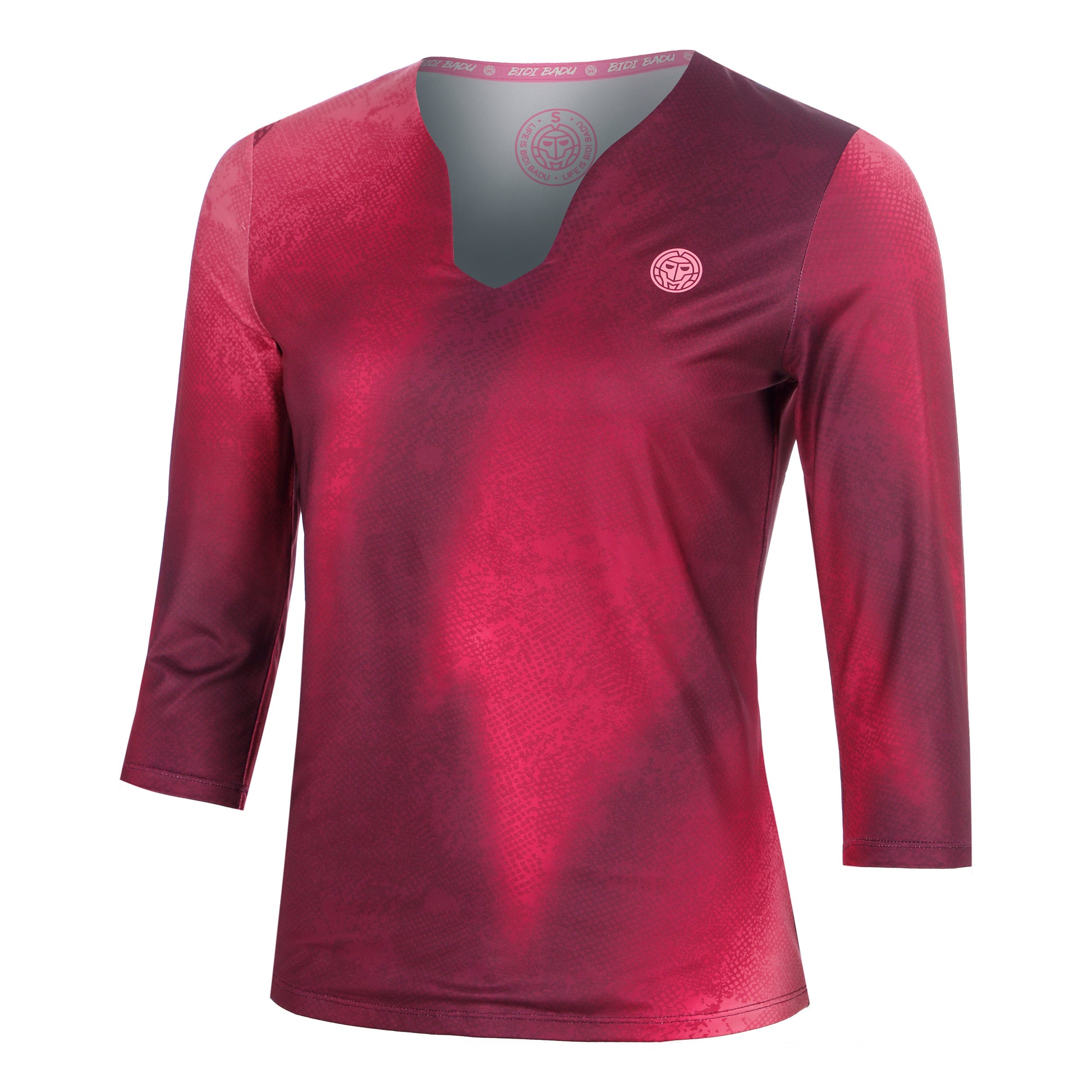 BIDI BADU Freeze Out V-Neck Printed  S dlouhým rukávem Dámy - tmavě červená