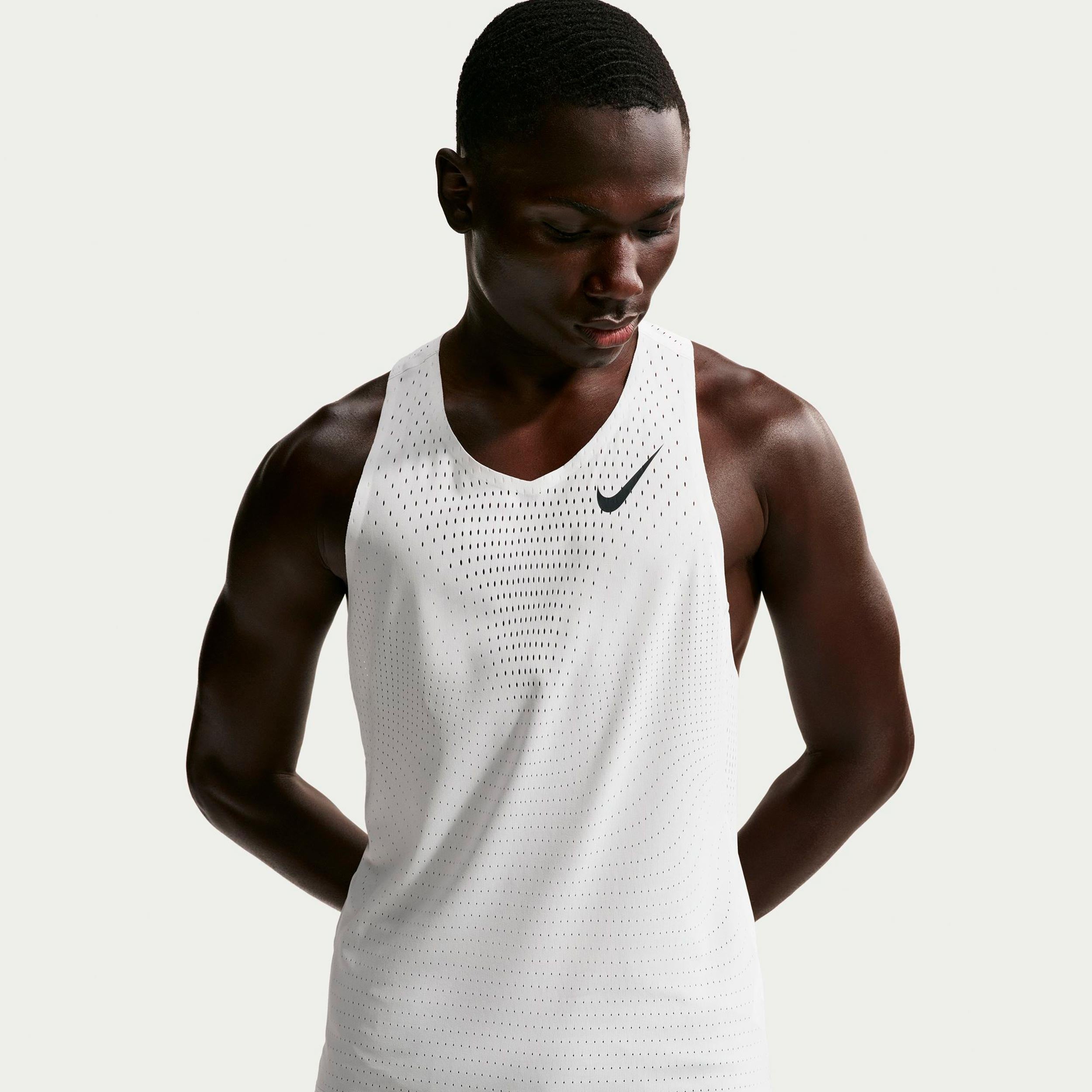 Nike AeroSwift Bežecké tričko Muži - bílá, černá