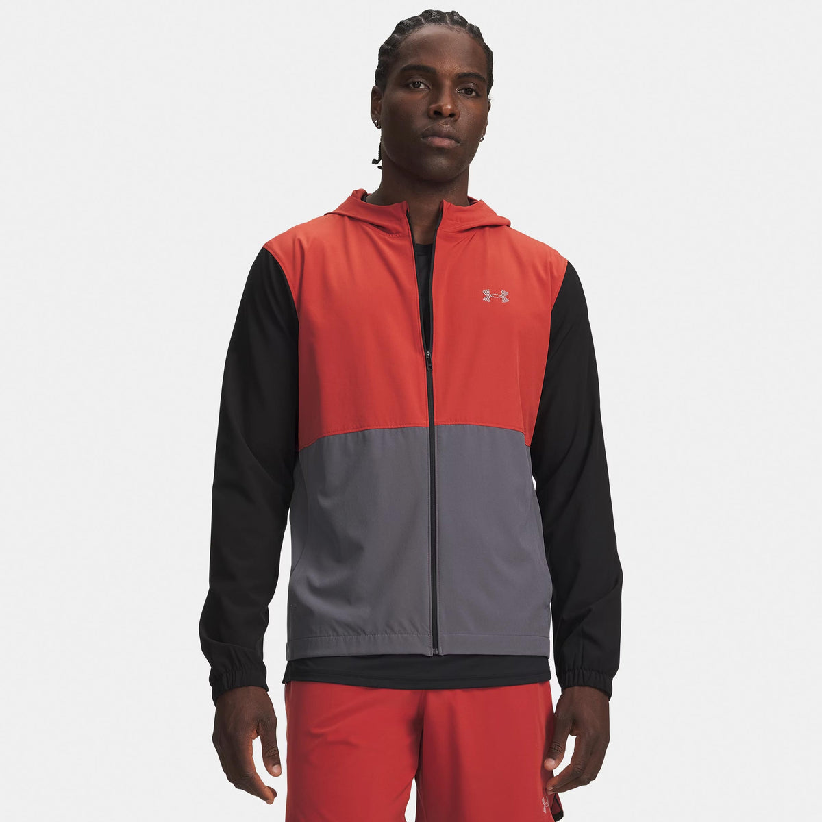 Under Armour Velociti Hooded  Běžecká bunda Muži - černá, červené víno