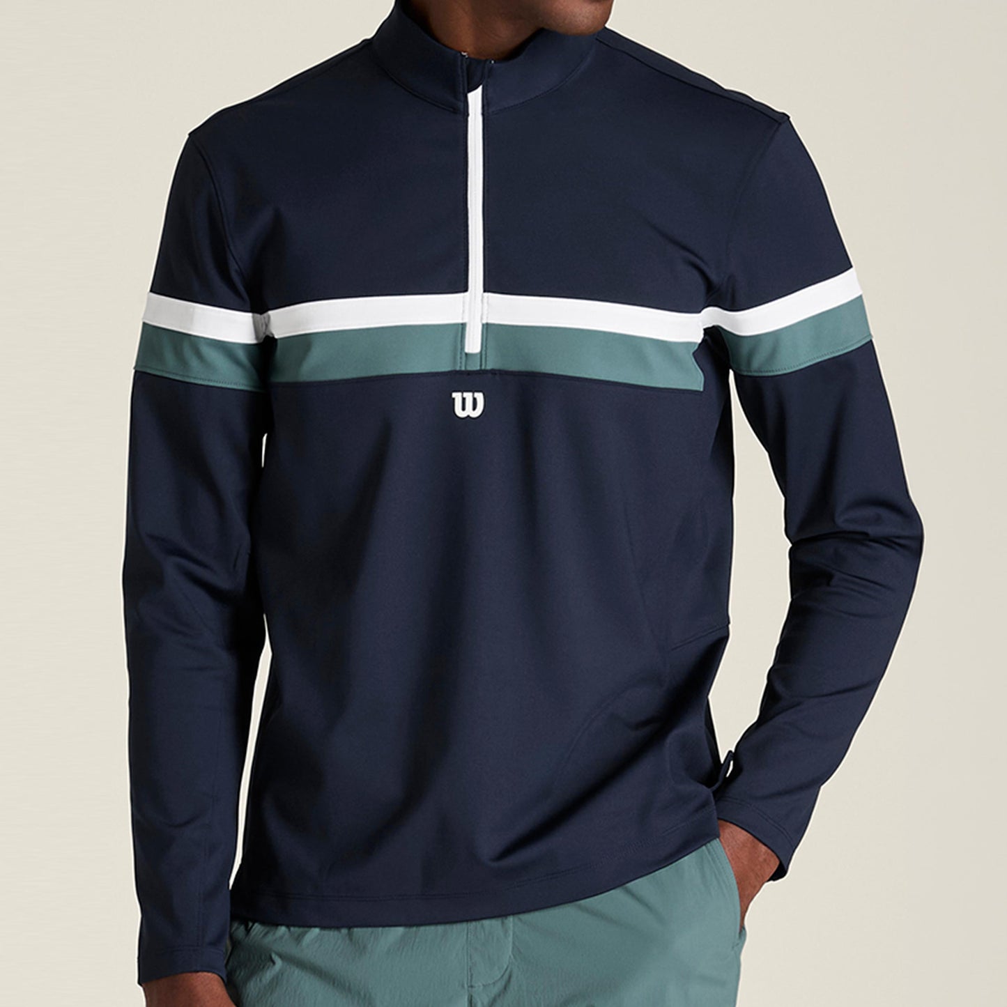 Wilson Elevate Performance Half-Zip S dlouhým rukávem Muži - tmavě modrá, modrá