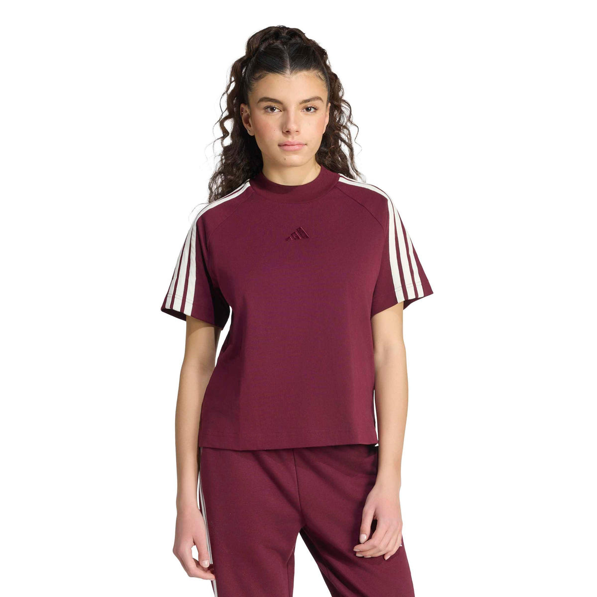 adidas 3Stripes Tričko Dámy - červené víno, bílá