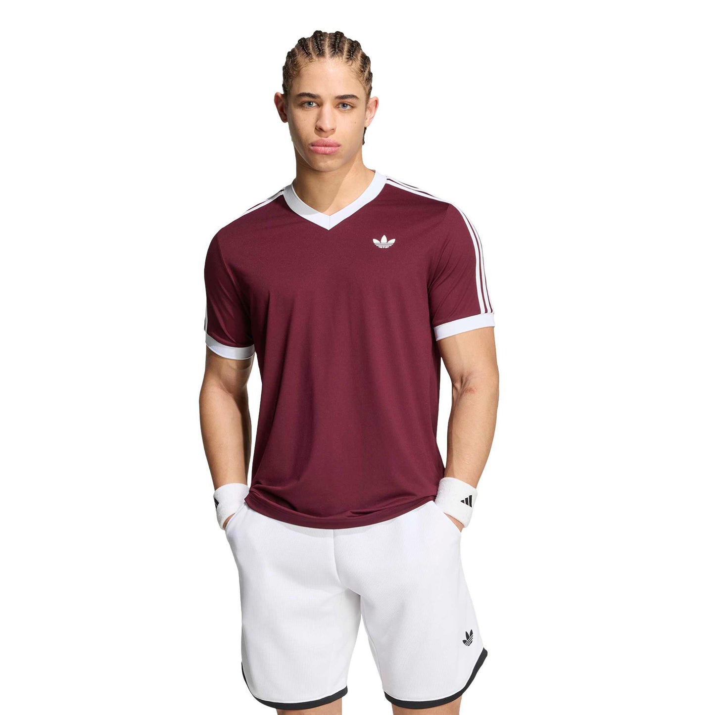 adidas Classics Tričko Muži - červené víno, bílá