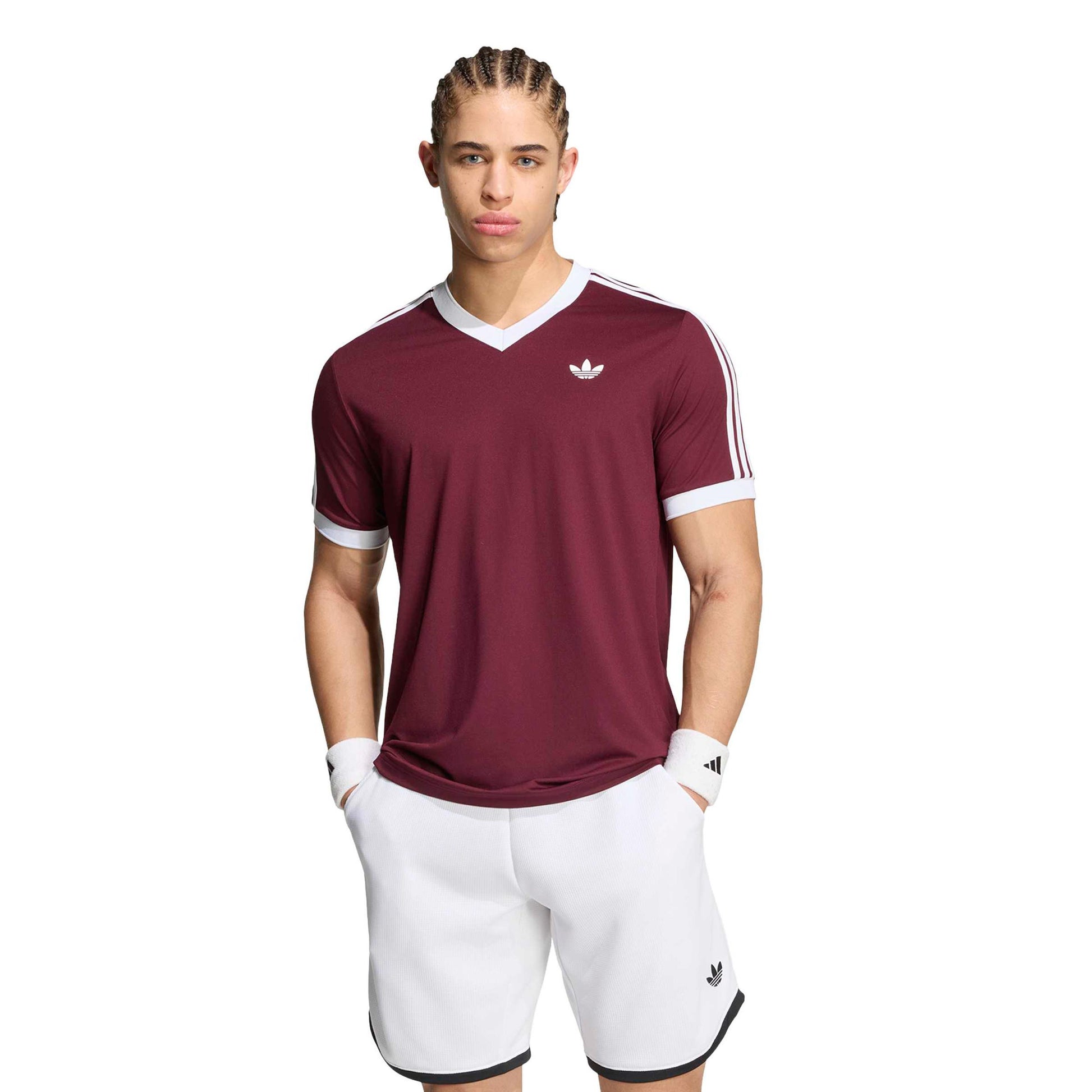 adidas Classics Tričko Muži - červené víno, bílá