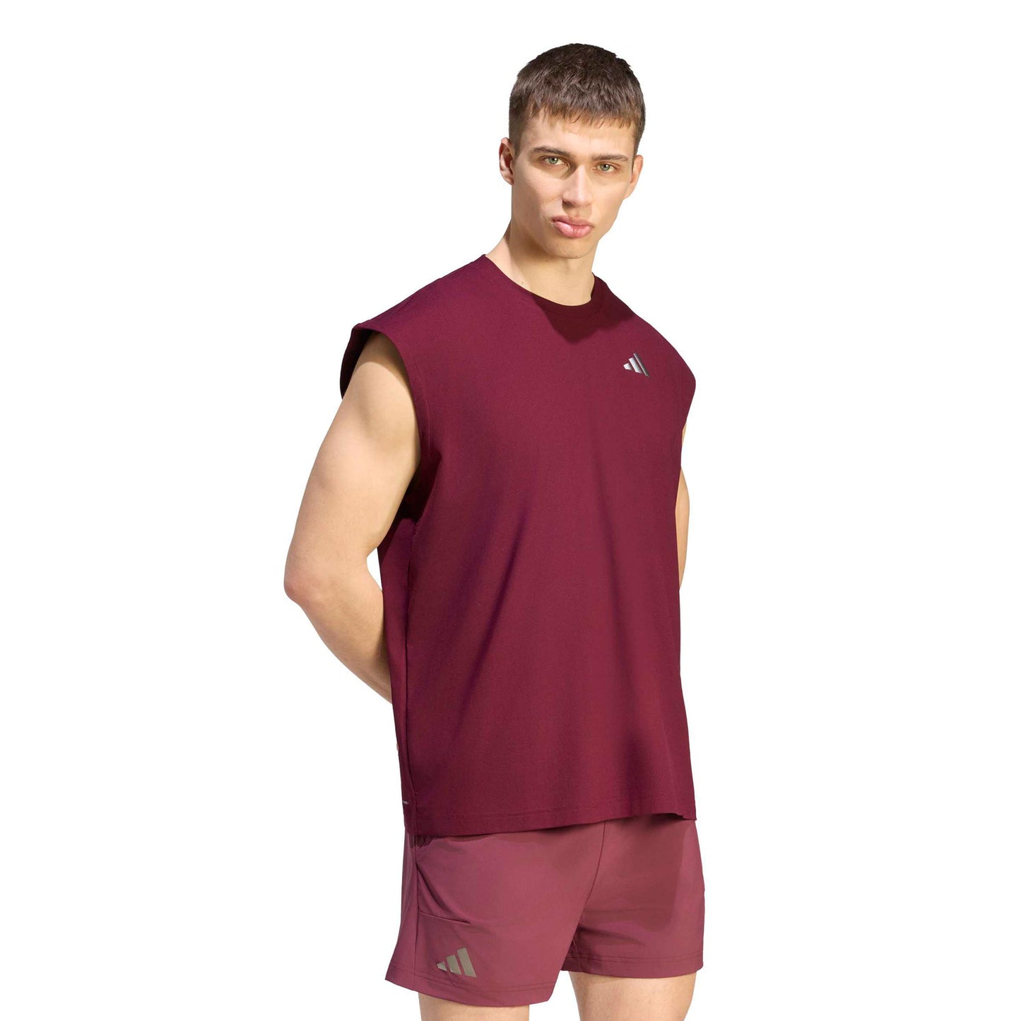 adidas Oversized Tričko Muži - červené víno