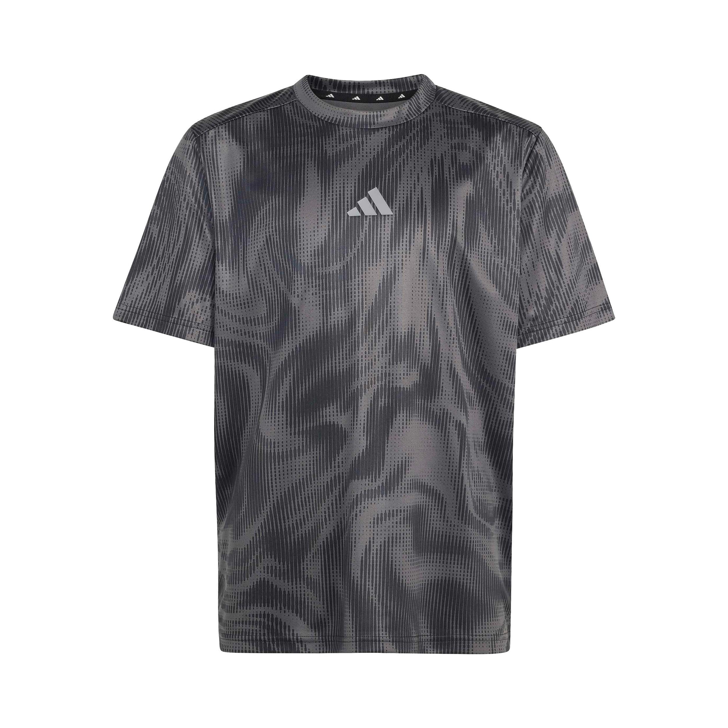 adidas Allover Graphik Tričko Děti - tmavě šedá, černá