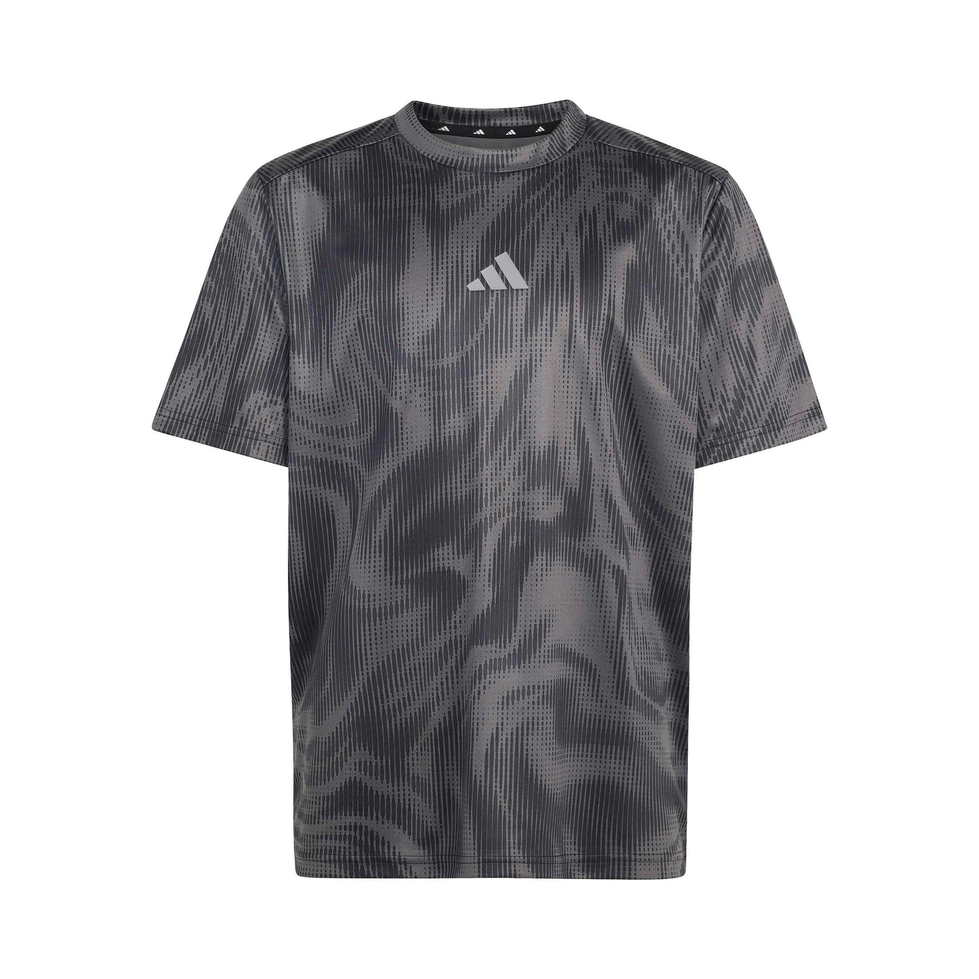 adidas Allover Graphik Tričko Děti - tmavě šedá, černá