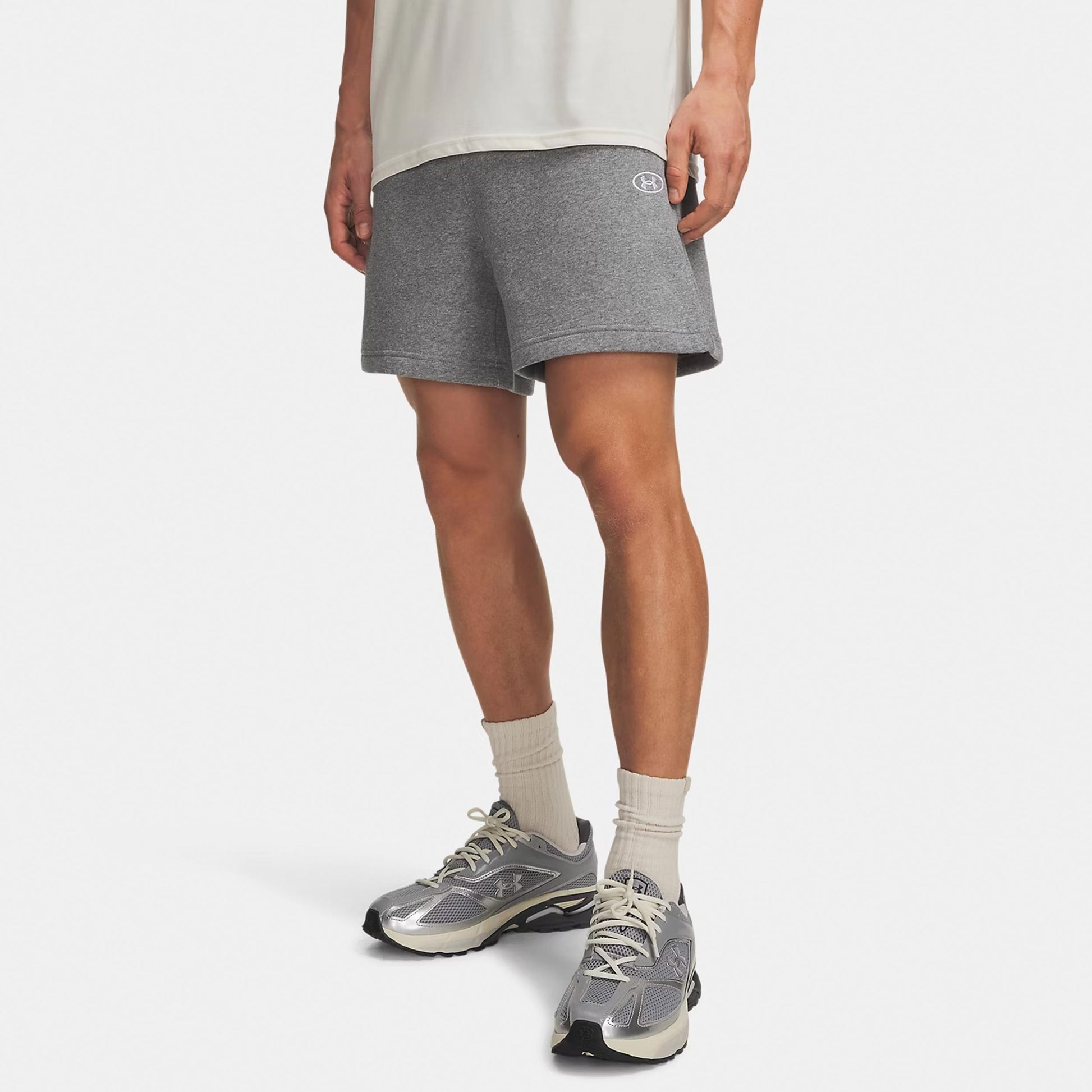 Under Armour Rival Fleece  Šortky Muži - šedá, bílá