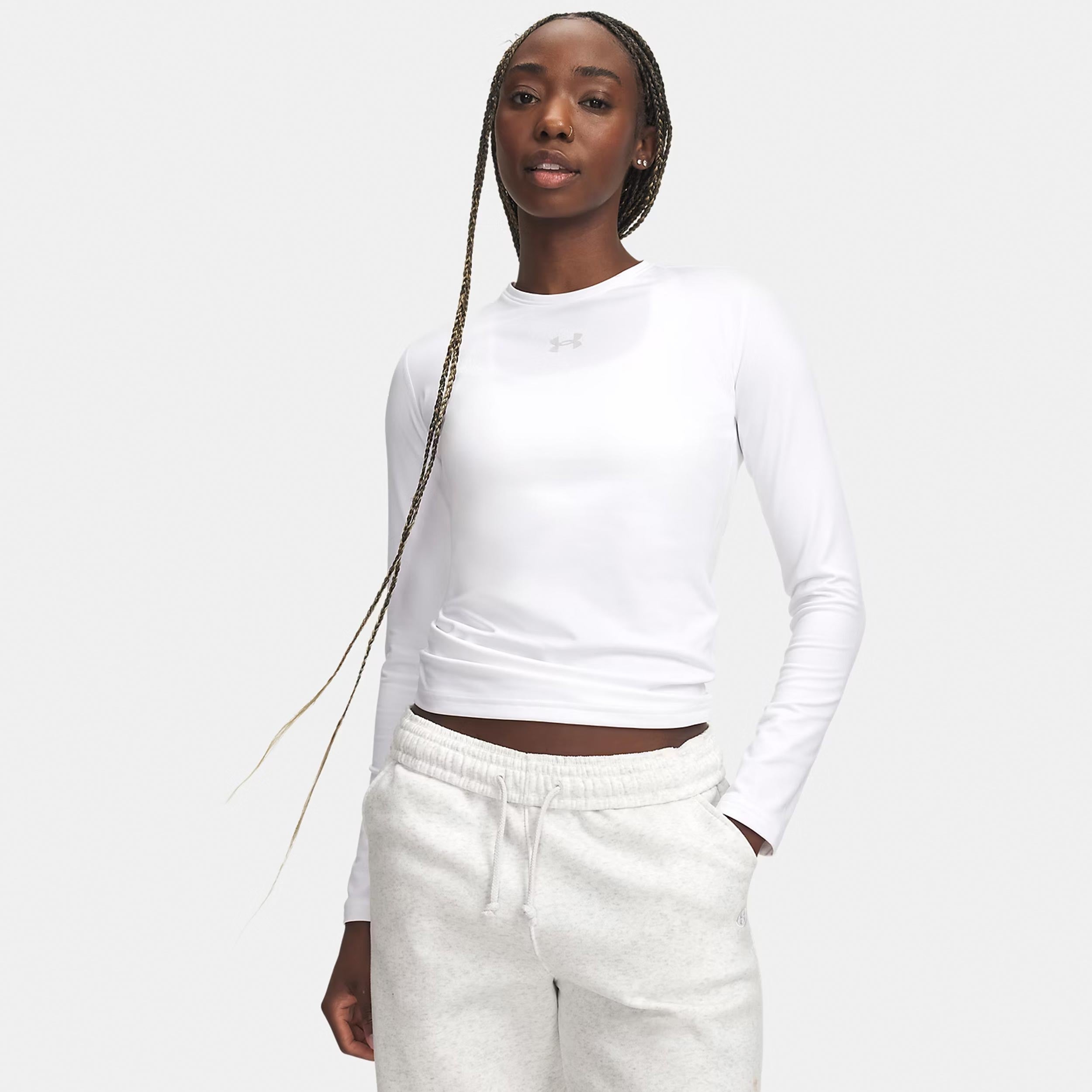 Under Armour ColdGear Crew S dlouhým rukávem Dámy - bílá, světle šedá