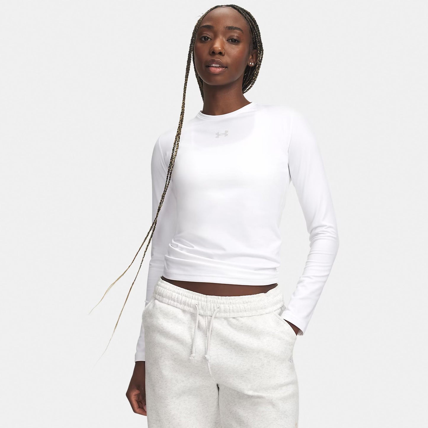 Under Armour ColdGear Crew S dlouhým rukávem Dámy - bílá, světle šedá