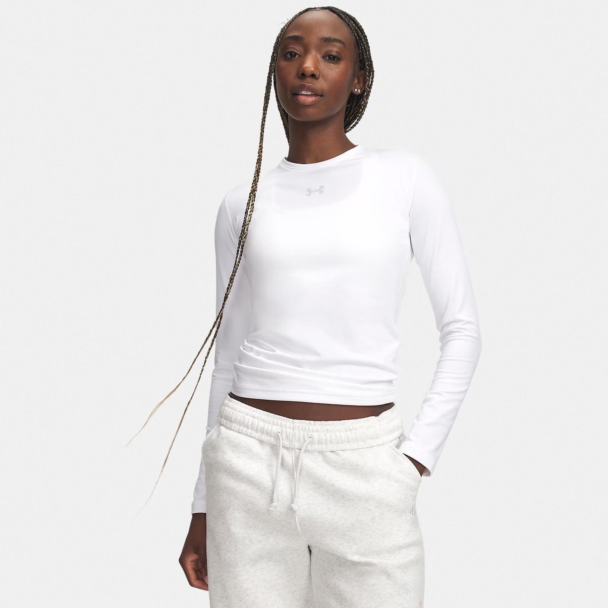 Under Armour ColdGear Crew S dlouhým rukávem Dámy - bílá, světle šedá