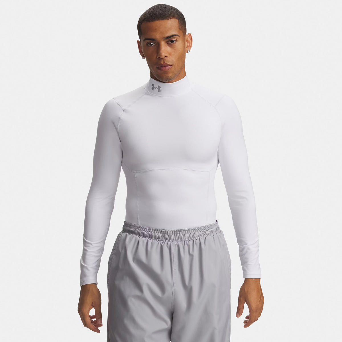 Under Armour Coldgear Elite Comp S dlouhým rukávem Muži - bílá, stříbrná