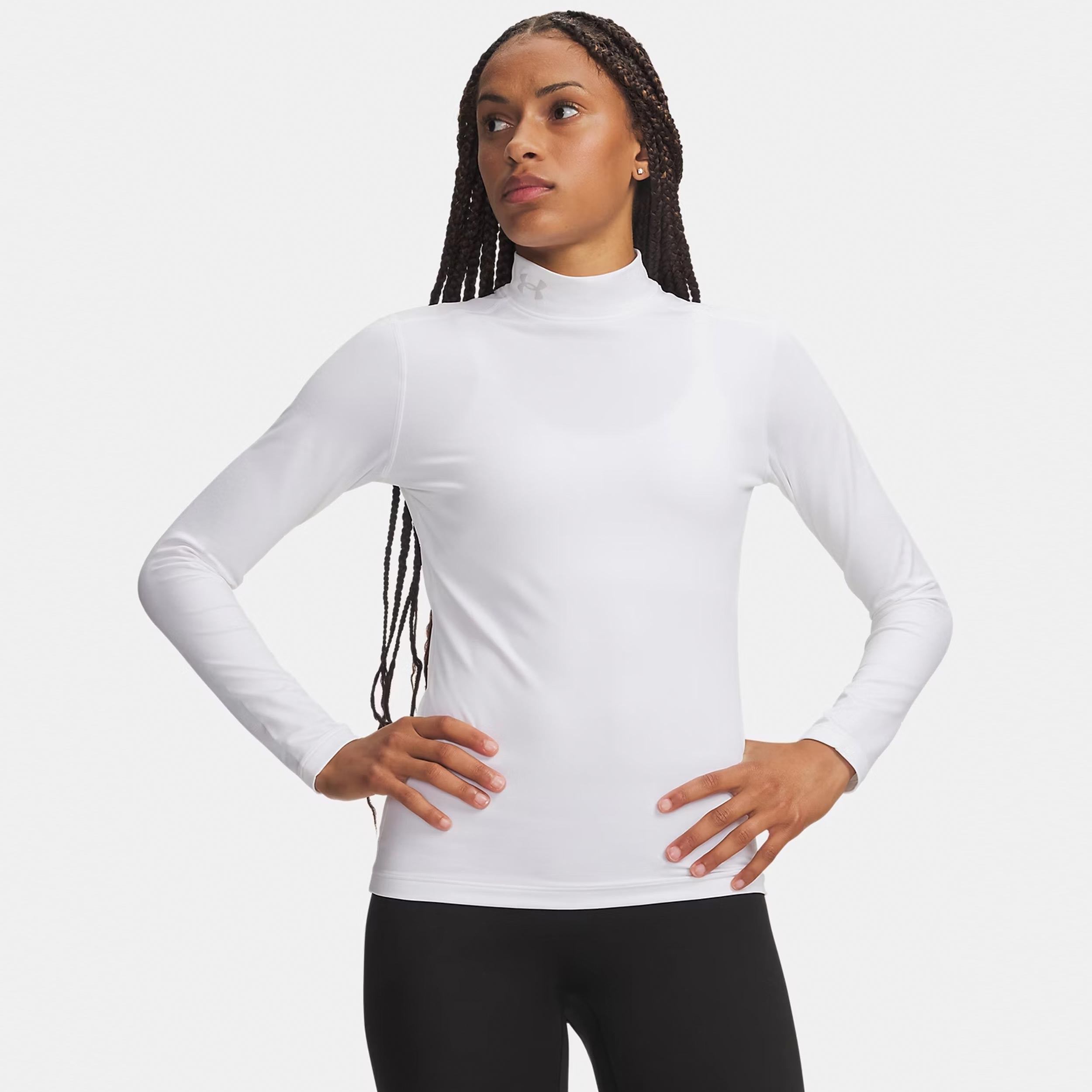 Under Armour ColdGear Mock S dlouhým rukávem Dámy - bílá, světle šedá