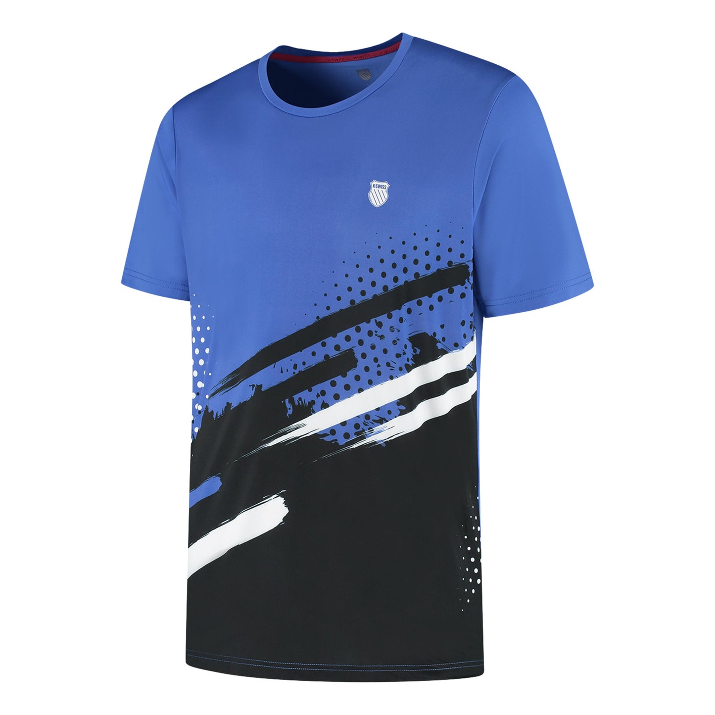 K-Swiss Hypercourt Print Crew Stripe Tričko Muži - modrá, tmavě modrá