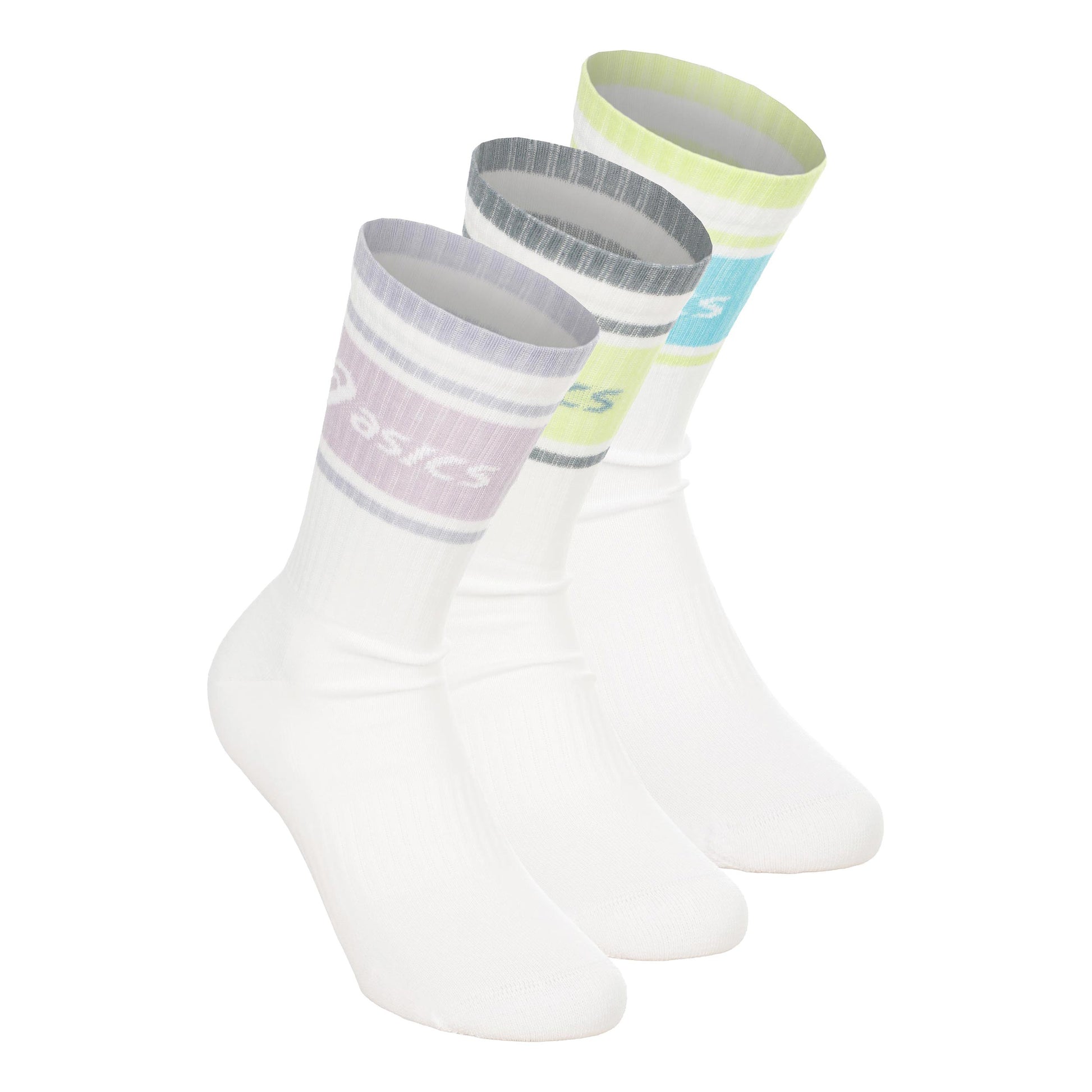 ASICS 3 Pack Asics Logo Crew  Running socks - bílá, vícebarevné