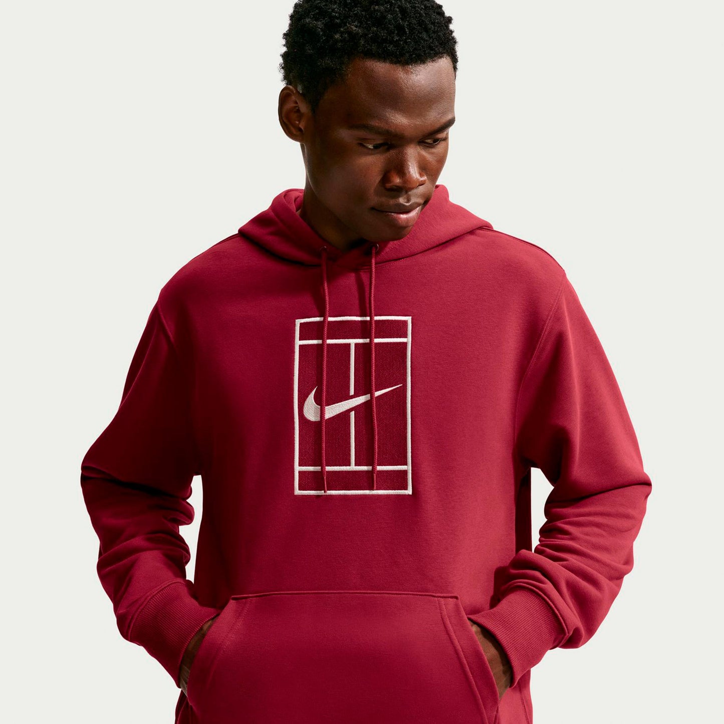 Nike Court Hoody Muži - červené víno, krémová