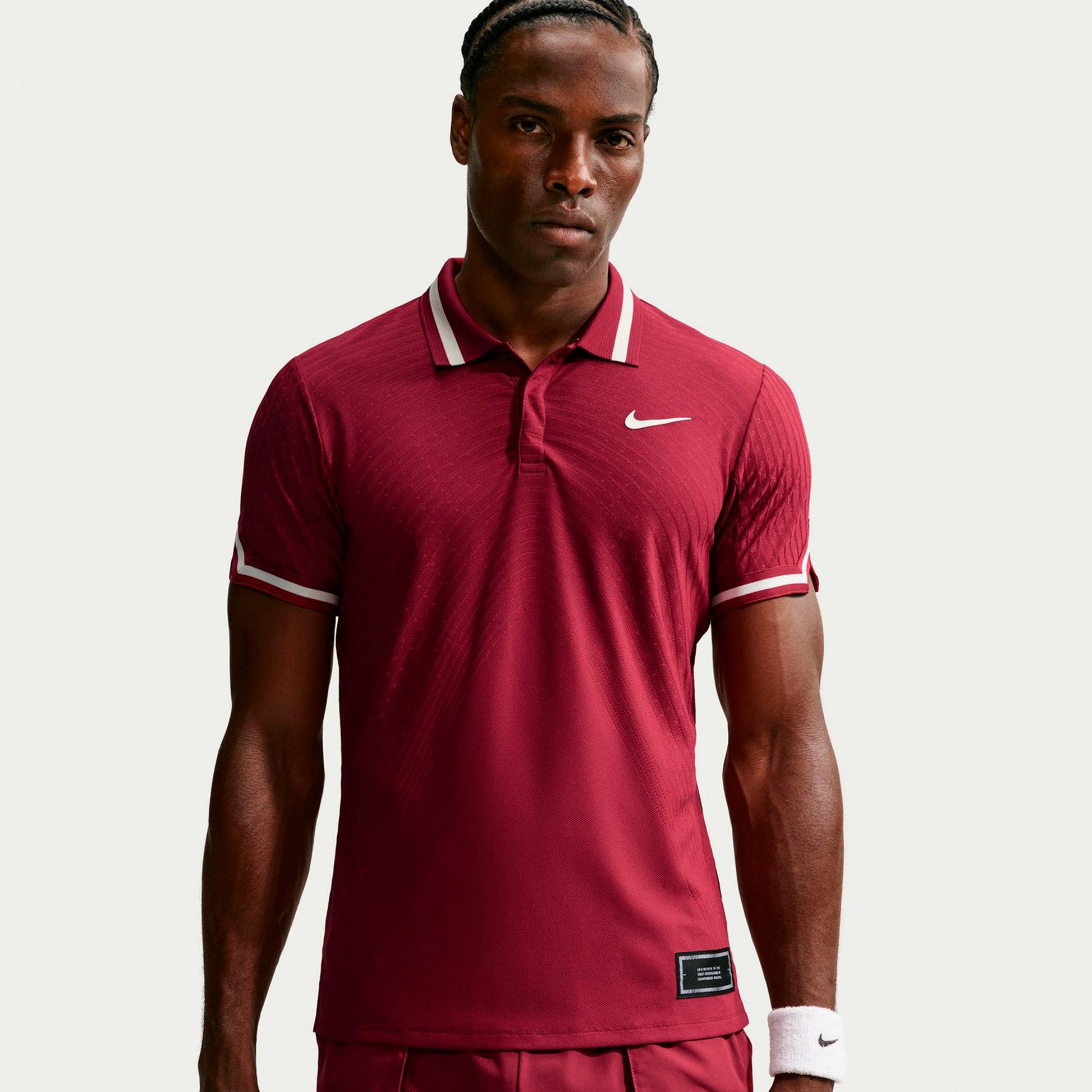 Nike Jannik Sinner Court Slam Pólo Muži - červené víno, krémová