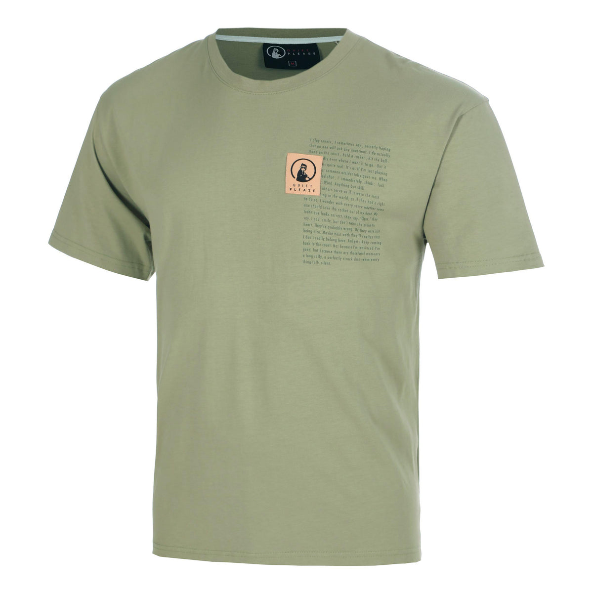 Quiet Please Thoughts Patch Loose Fit Tričko Muži - khaki