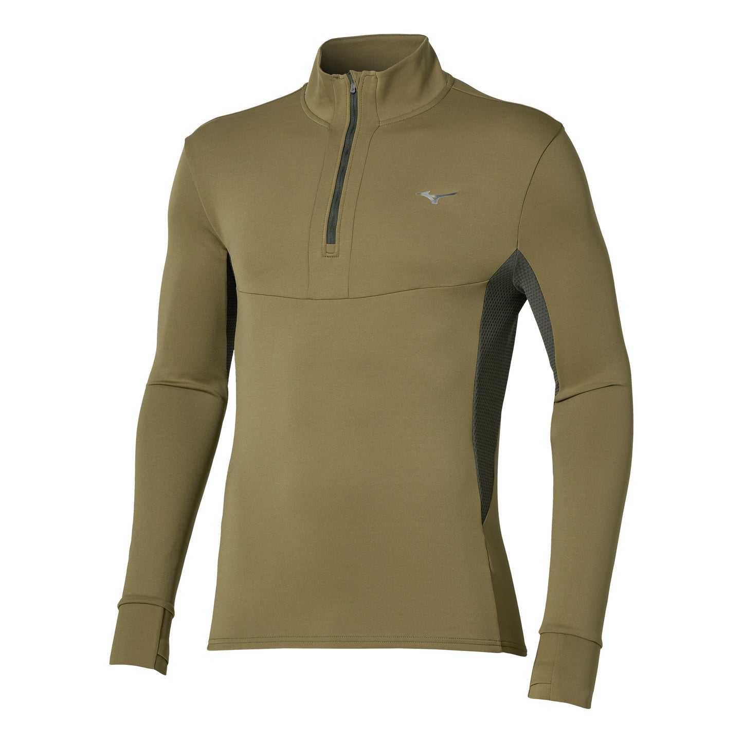 Mizuno Active Warmalite Half Zip Bežecké tričko Muži - olivová