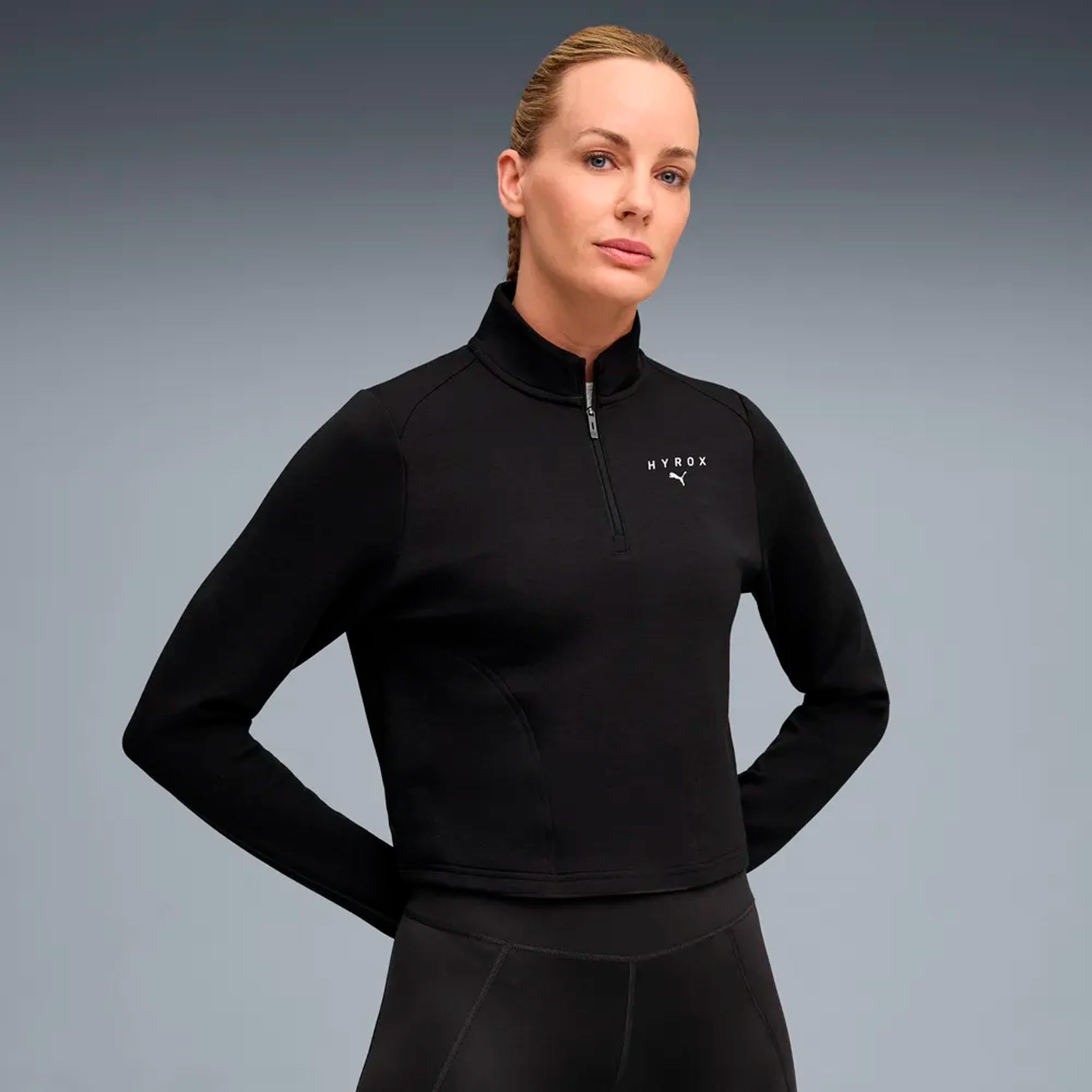 Puma HYROX Cloudspun 1/4 Zip  Bežecké tričko Dámy - černá
