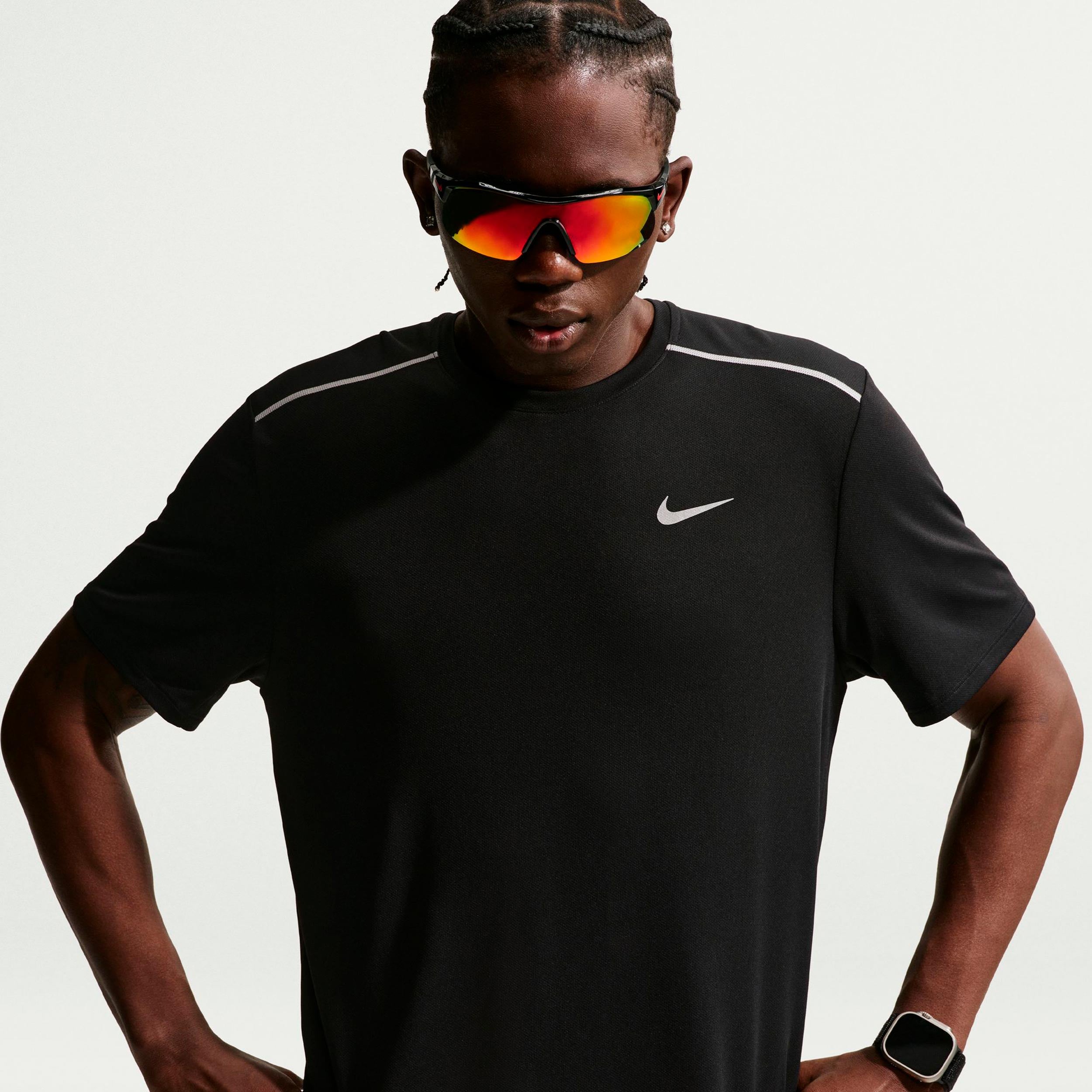 Nike Miler  Bežecké tričko Muži - černá, stříbrná