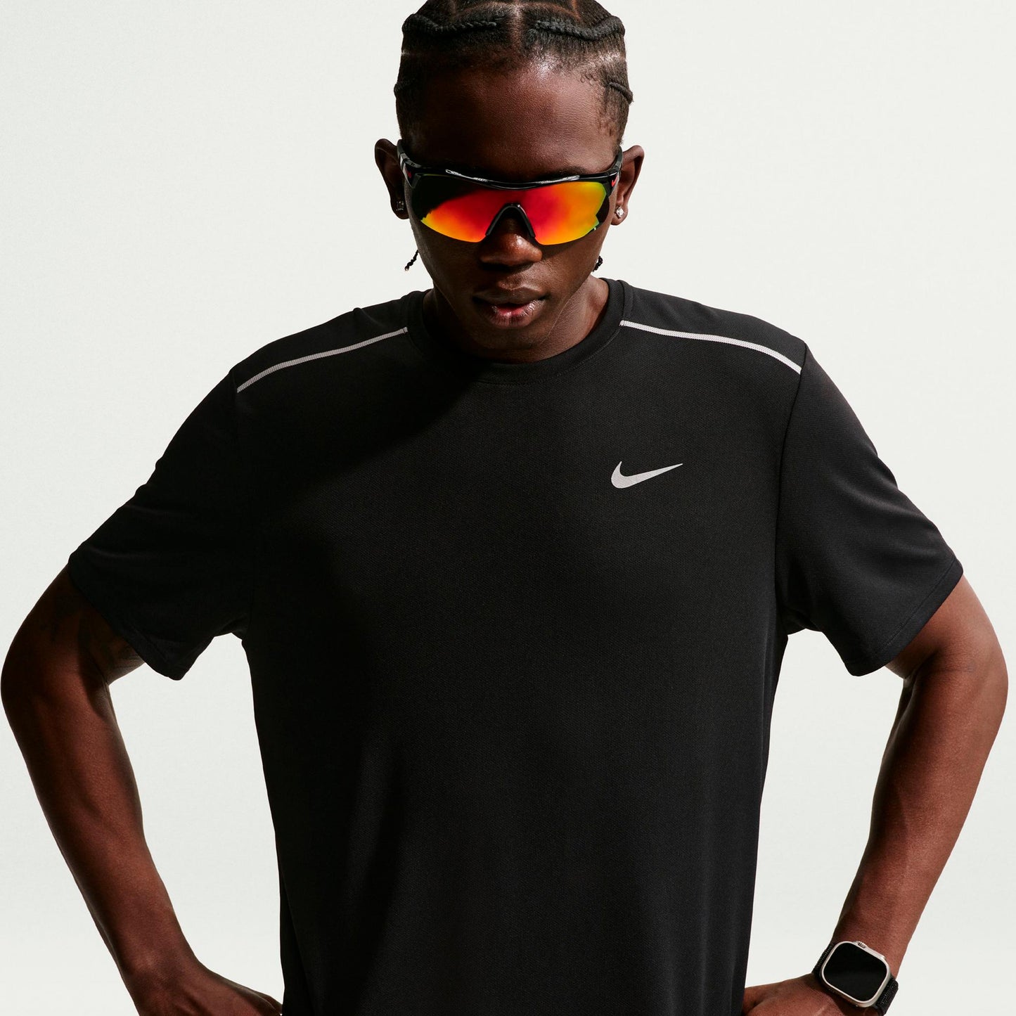Nike Miler  Bežecké tričko Muži - černá, stříbrná
