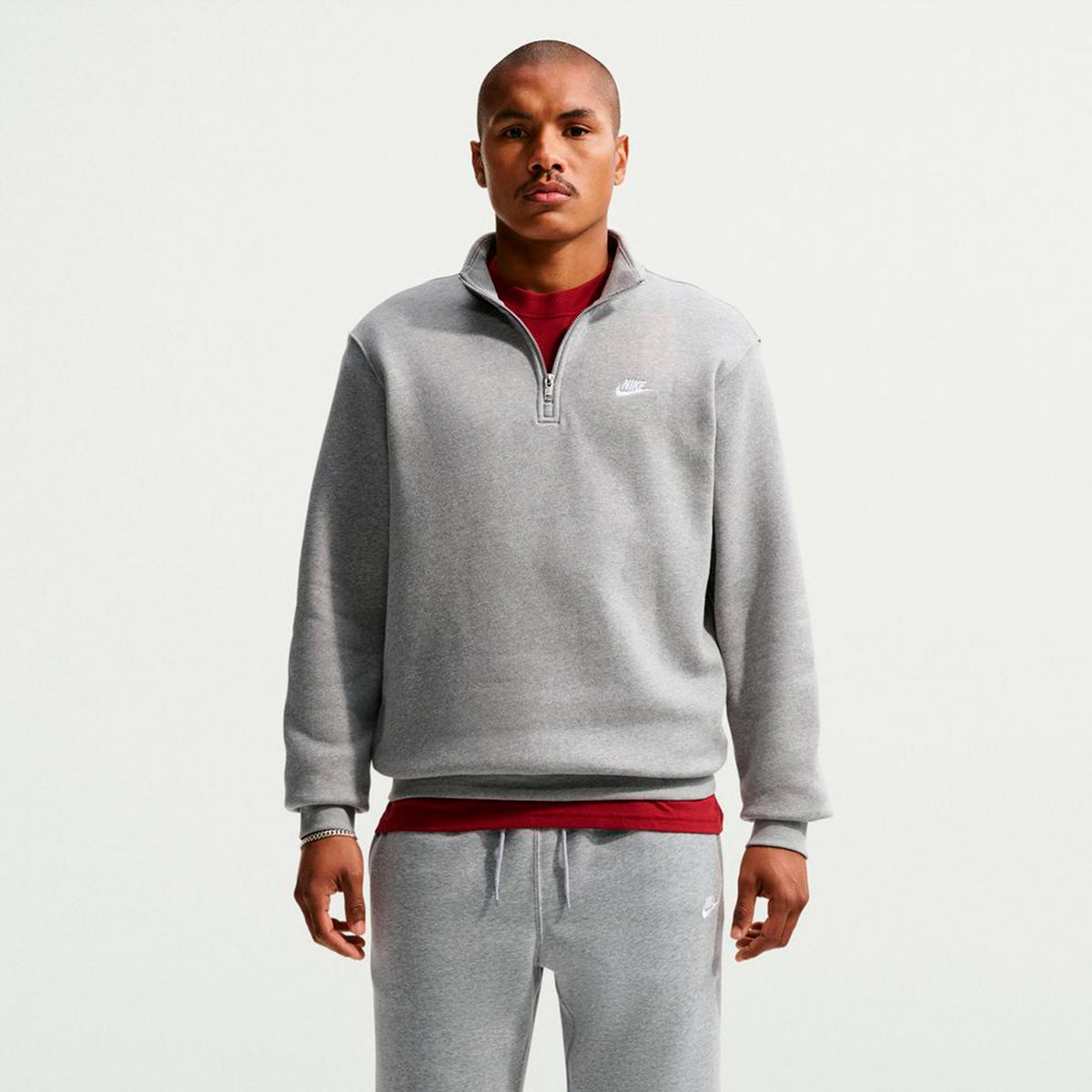 Nike 1/2-Zip Fleece Mikina Muži - šedá