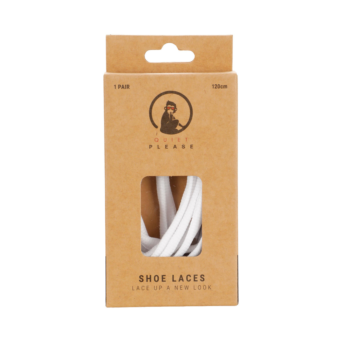 Quiet Please QP shoe laces 120cm Tkaničky do bot - bílá