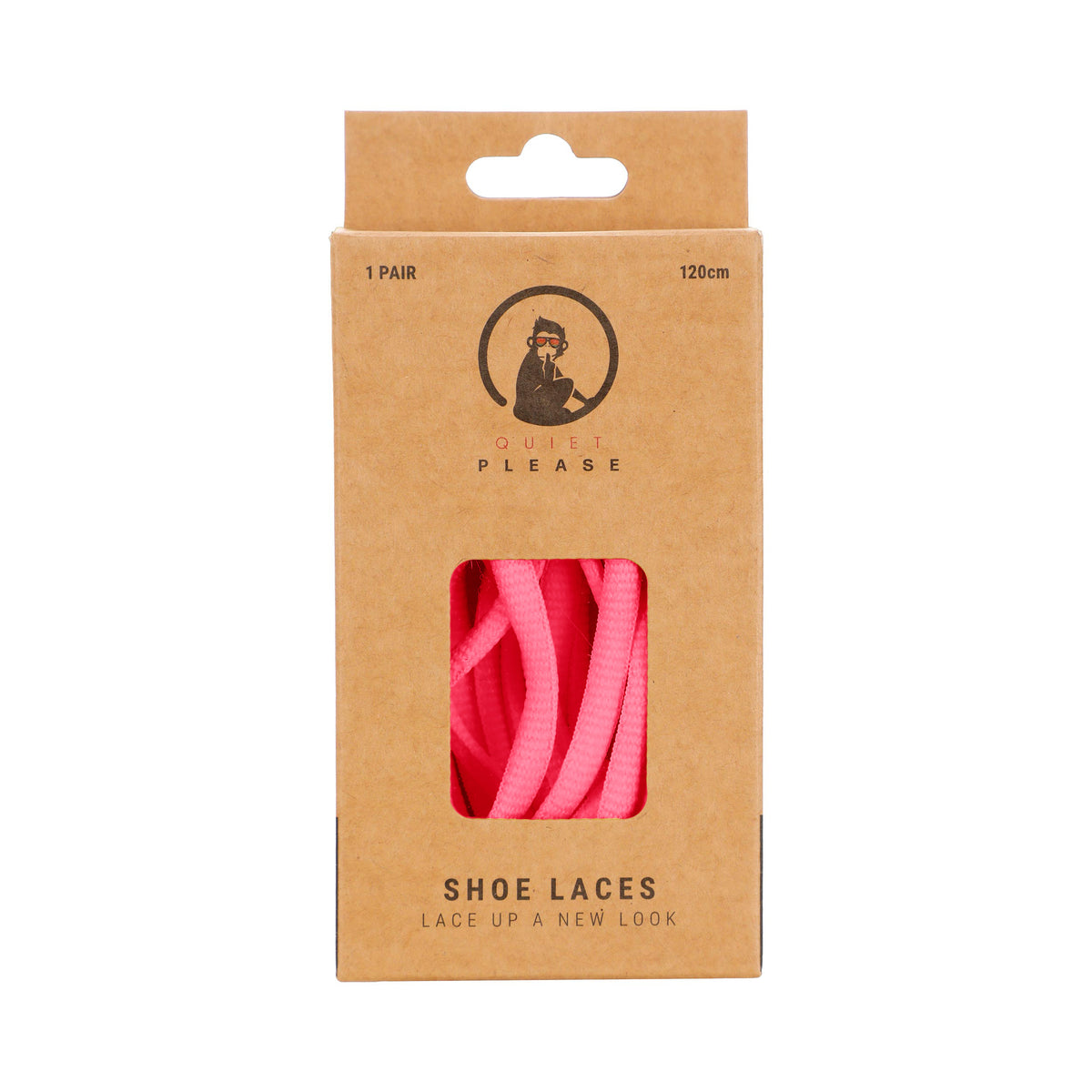 Quiet Please QP shoe laces 120cm Tkaničky do bot - růžová
