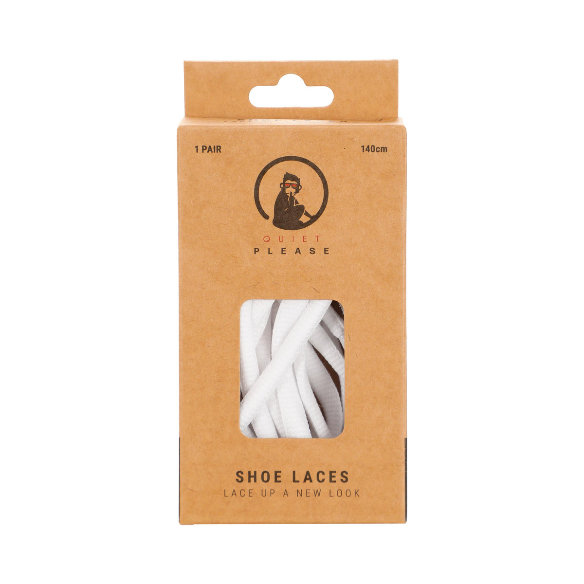 Quiet Please QP shoe laces 140cm Tkaničky do bot - bílá
