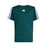 Essentials 3Stripes Tričko Chlapci - Tmavě Zelená,Bílá