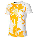 Mizuno Tenisové oblečení Mizuno Daybreakers Shadow Graphic Tričko Muži - Bílá,Citrónově Žlutá