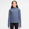 Dri-Fit Half-Zip S dlouhým rukávem Dívky - modro-šedá, bílá