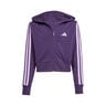 3Stripes Full-Zip Crop Tr&eacute;ninkov&aacute; bunda D&iacute;vky - fialov&aacute;, &scaron;eř&iacute;kov&aacute;