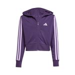 adidas Oblečenie adidas 3Stripes Full-Zip Crop Tréninková bunda Dívky - fialová, šeříková