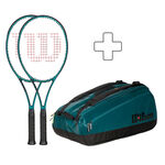 Sada Raket Wilson 2x Blade 98S V9 plus Schlägertasche
