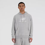 New Balance Oblečenie New Balance French Terry Logo Hoodie Hoody Muži-Šedá